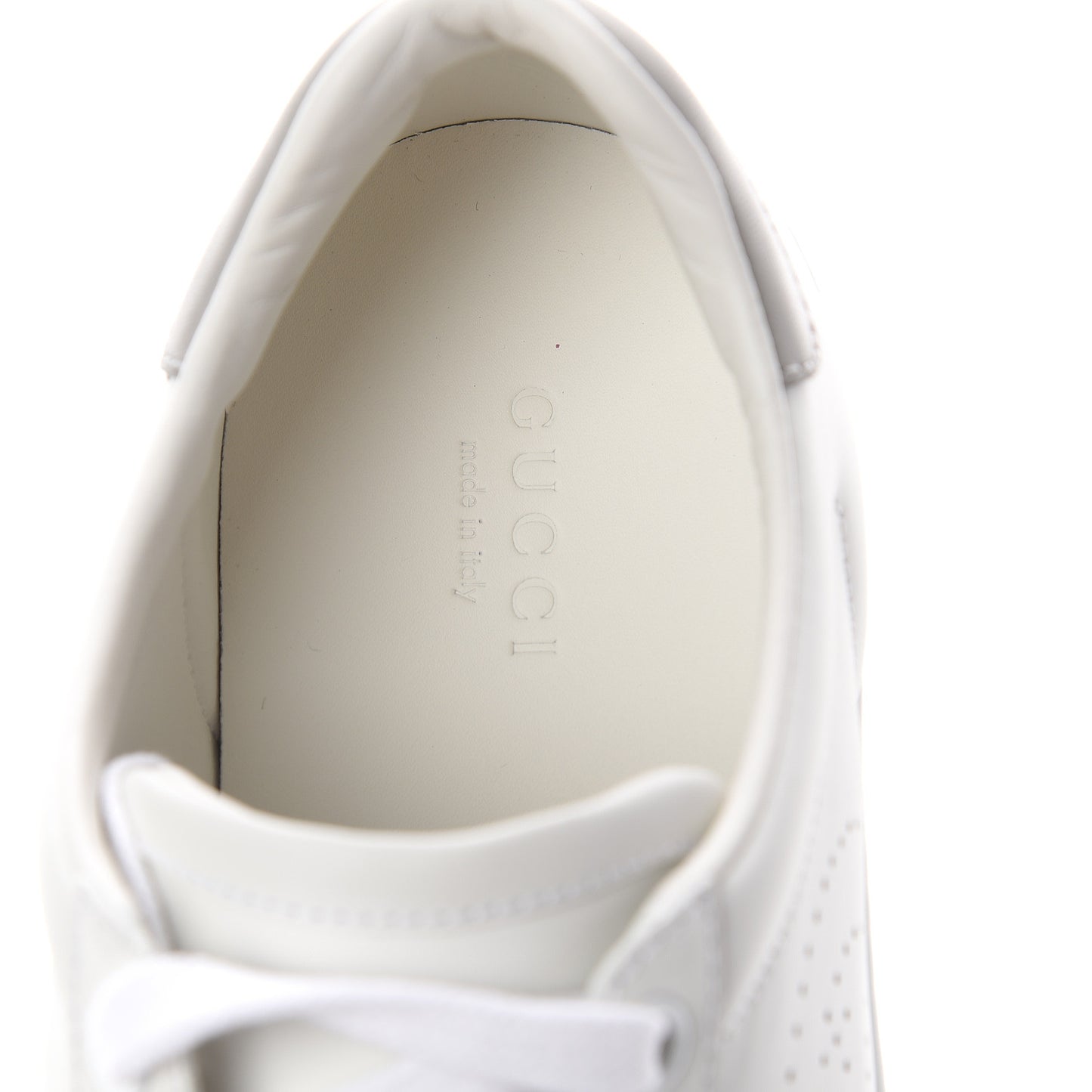 Calfskin Interlocking G Perforated Womens Ace Sneakers 36.5 White Grey Sky