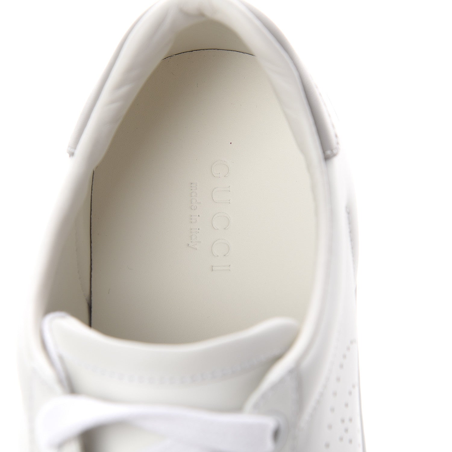 Gucci Calfskin Interlocking G Perforated Womens Ace Sneakers 36.5 White Grey Sky 6 of 7