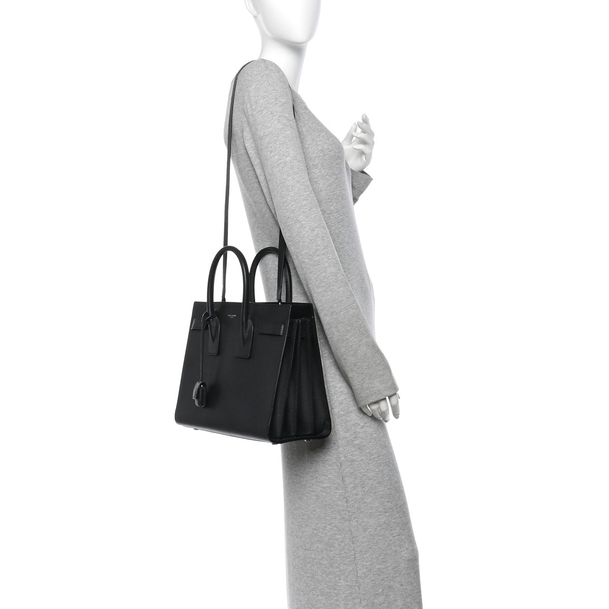 Saint Laurent Grained Calfskin Small Sac De Jour Black 2 of 9