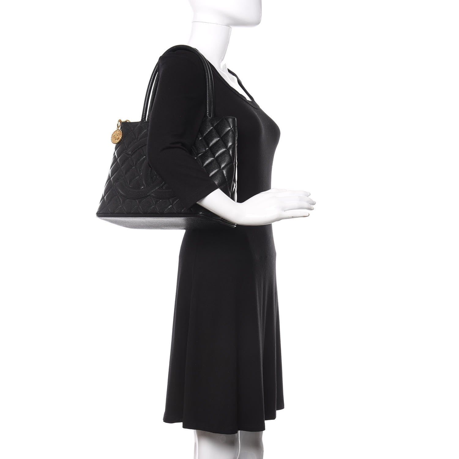 Chanel Caviar Quilted Medallion Tote Black 2 of 14