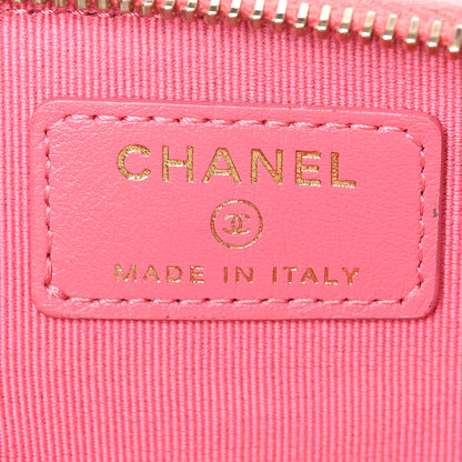 Chanel Caviar Quilted Zip Card Holder Wallet Pink 5 of 7