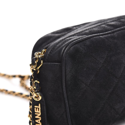 Chanel Suede Quilted Camera Case Crossbody Bag Black 10 of 16
