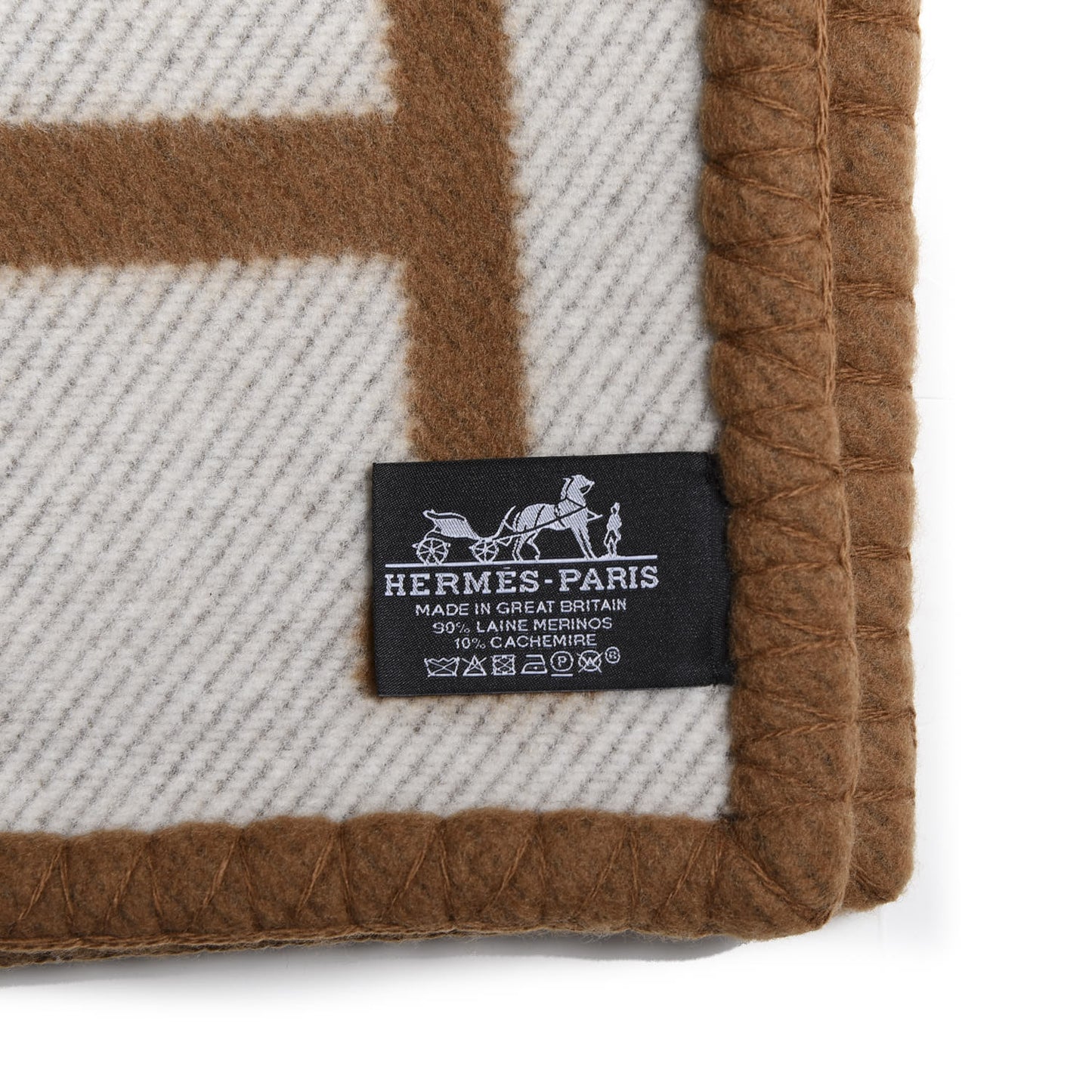 Wool Cashmere Avalon Blanket Ecru Camel