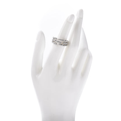 David Yurman Sterling Silver Diamond Willow Three Row Ring 52 6 2 of 4