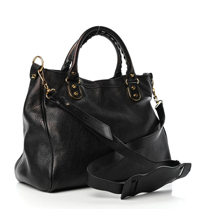 Balenciaga Chevre Gold Metallic Edge Hardware Velo Black 3 of 9