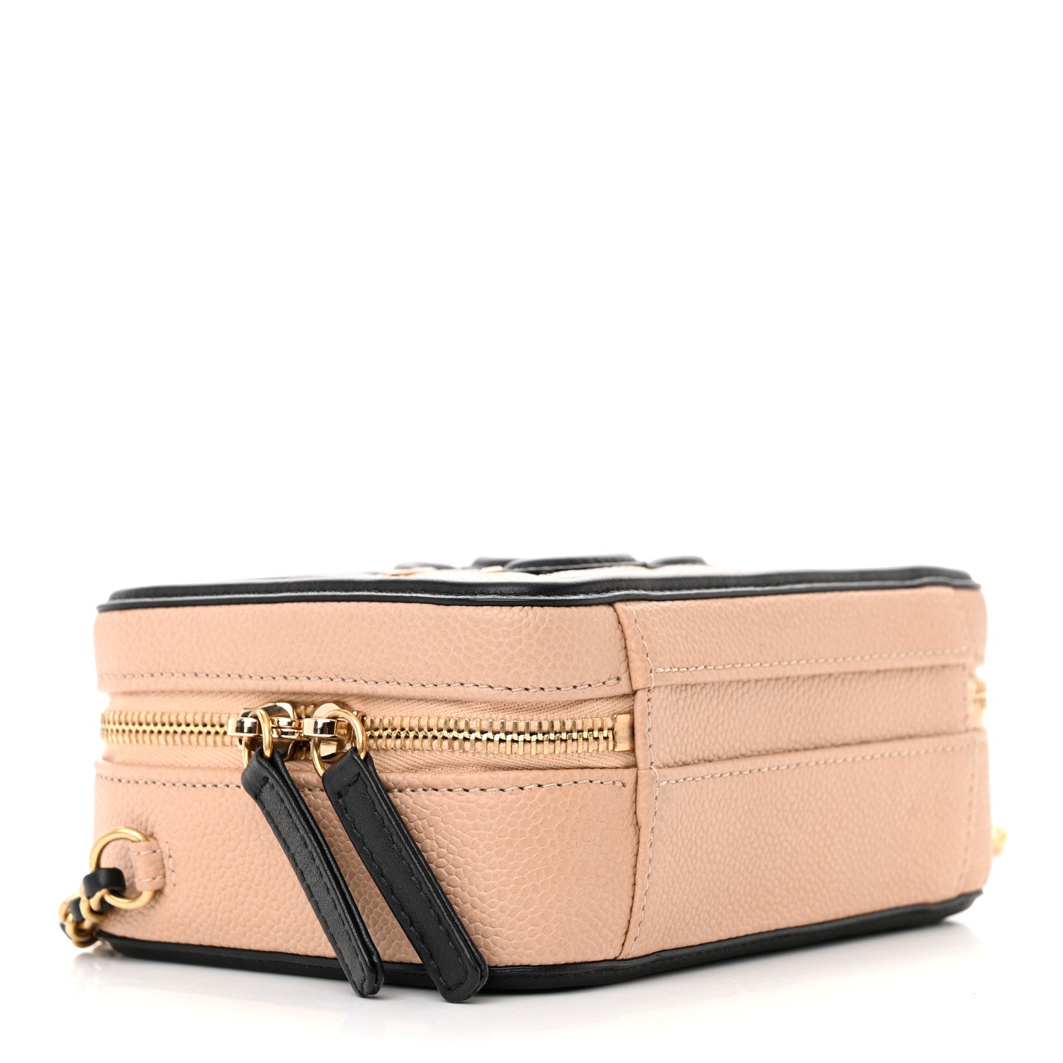 Chanel Caviar Quilted Small CC Filigree Vanity Case Beige Black 4 of 11