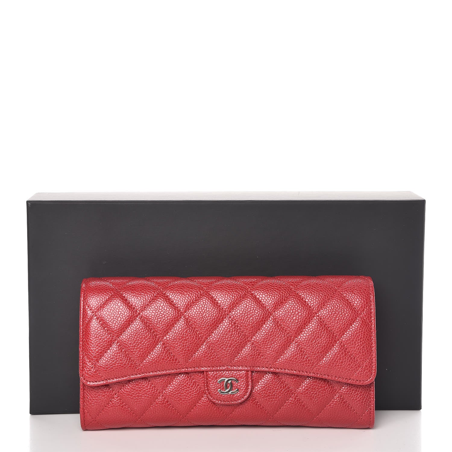 Chanel Caviar Quilted Travel Wallet Red 11 of 11