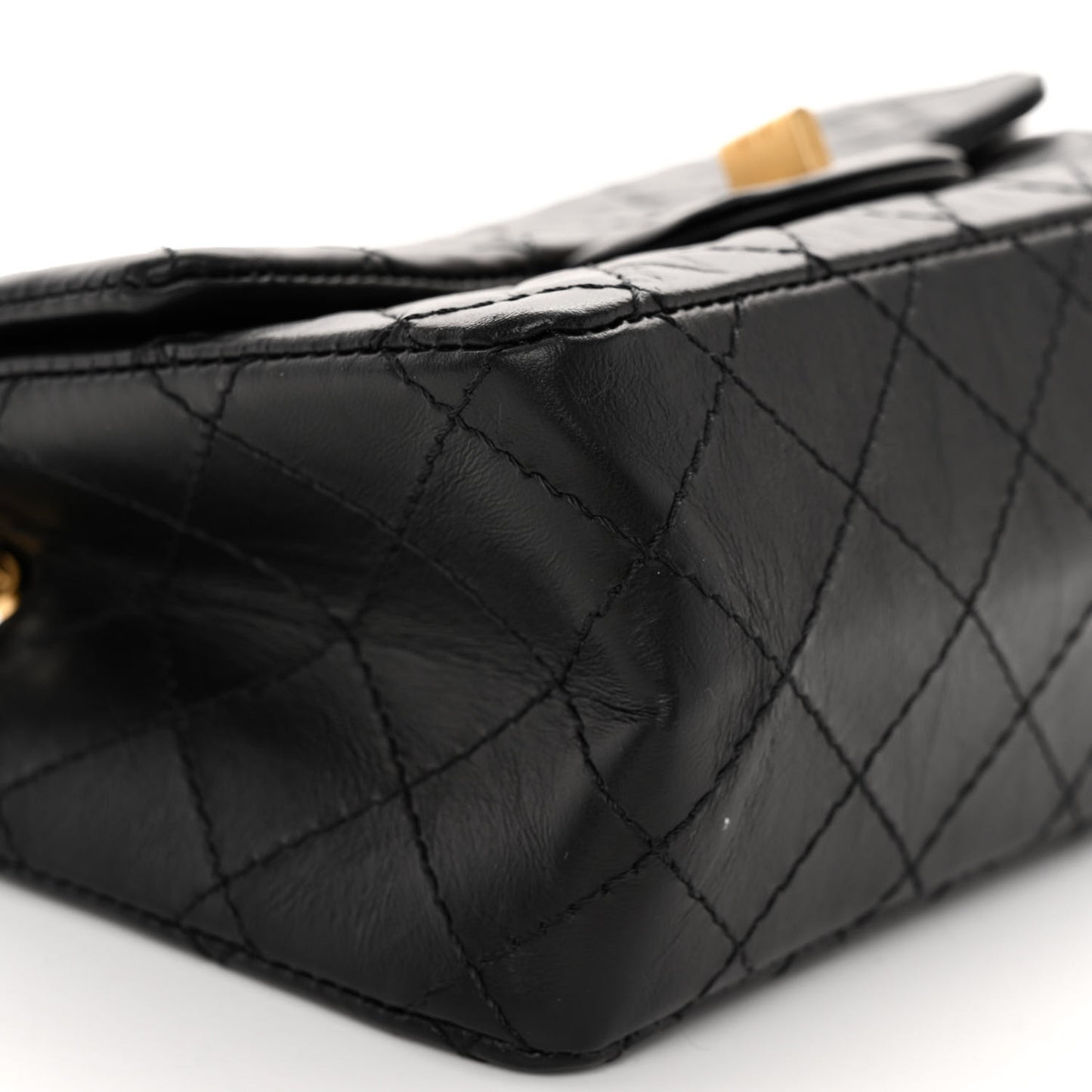 Aged Calfskin Quilted 2.55 Reissue Mini Flap Black