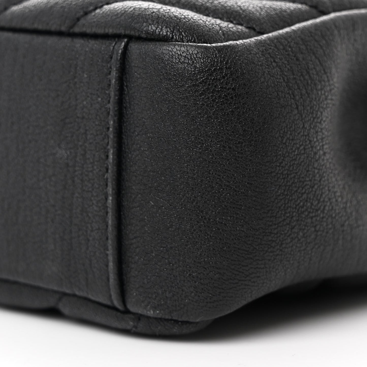 Sheepskin Matelasse Chevron Monogram Medium College Bag Black