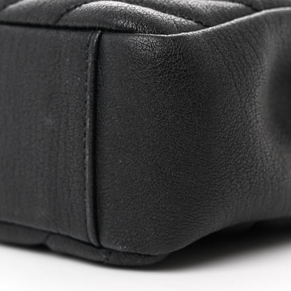 Saint Laurent Sheepskin Matelasse Chevron Monogram Medium College Bag Black 11 of 12