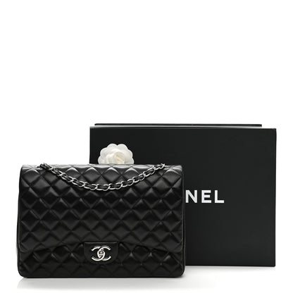 Chanel Lambskin Quilted Maxi Double Flap Black 14 of 14