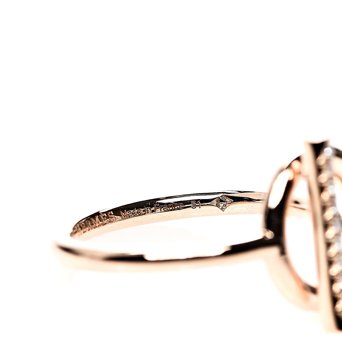 18K Rose Gold Diamond PM Echappee Ring 51 5.75