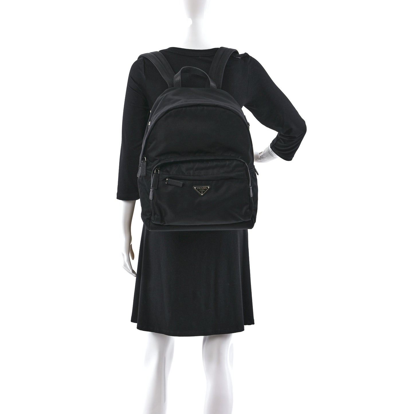 Nylon Tessuto Saffiano Backpack Black
