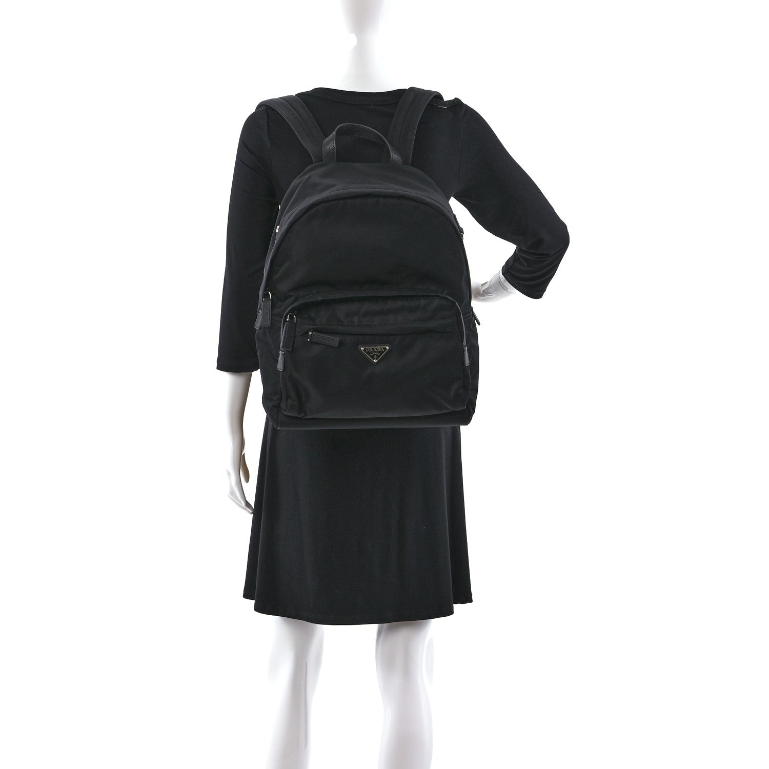 Prada Nylon Tessuto Saffiano Backpack Black 2 of 11