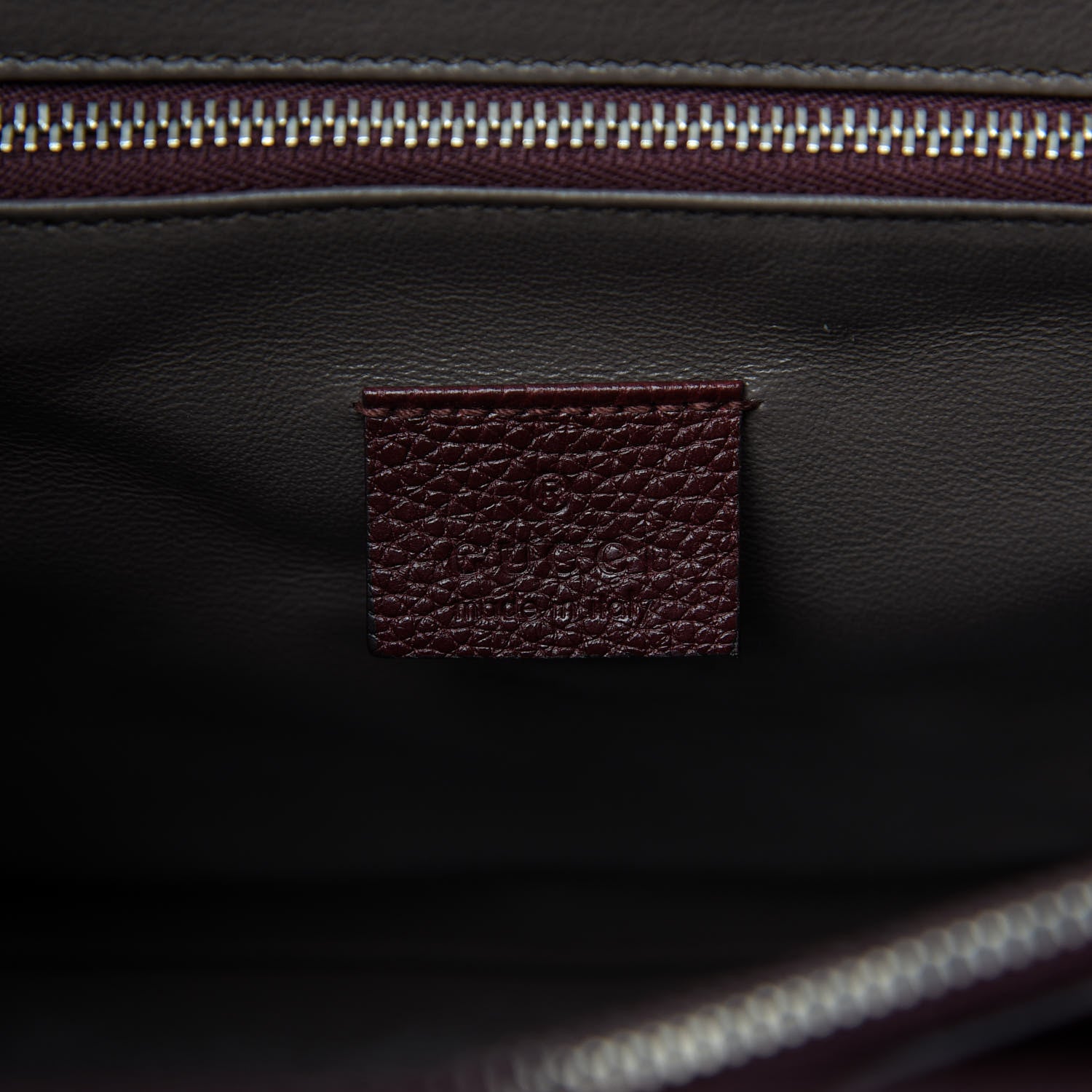 Gucci Grainy Calfskin Medium Zumi Top Handle Bag Vintage Bordeaux 8 of 9