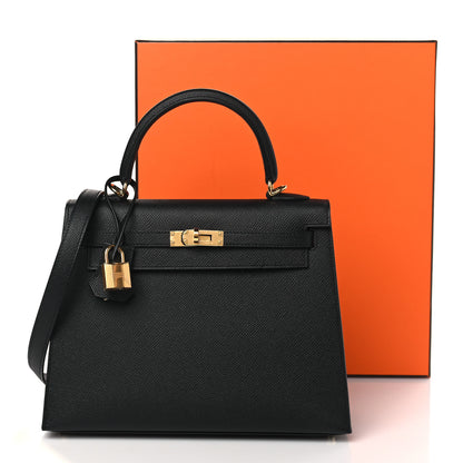 Hermes Epsom Kelly Sellier 25 Black 10 of 10