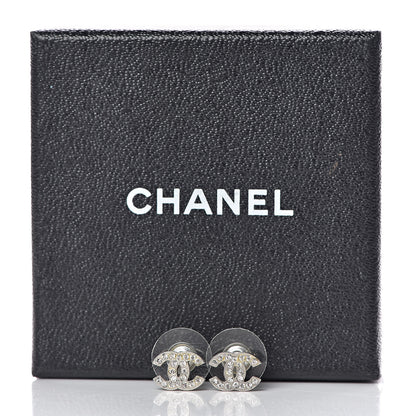 Chanel Crystal Mini Timeless CC Earrings Silver 4 of 4