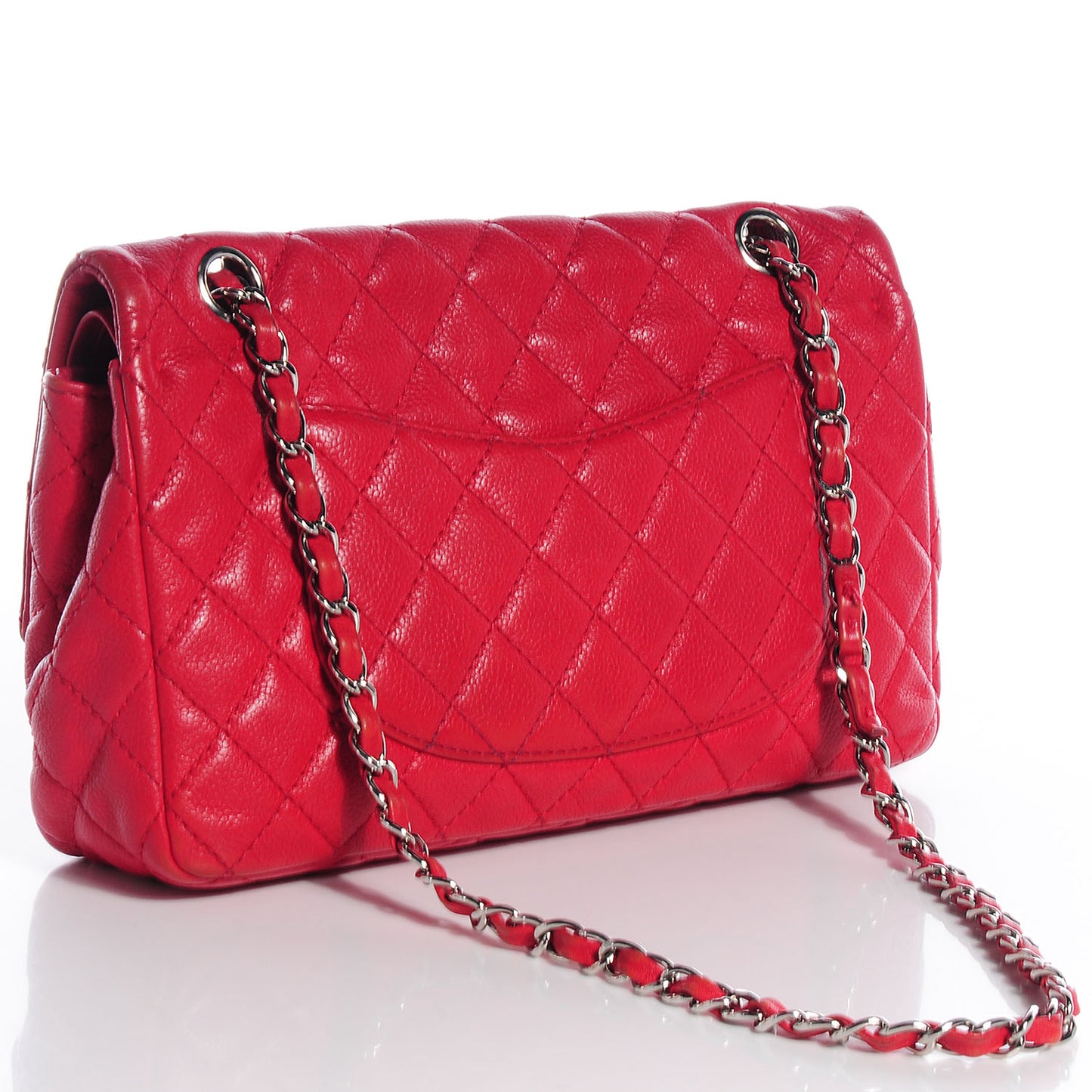 Soft Caviar Medium Double Flap Red