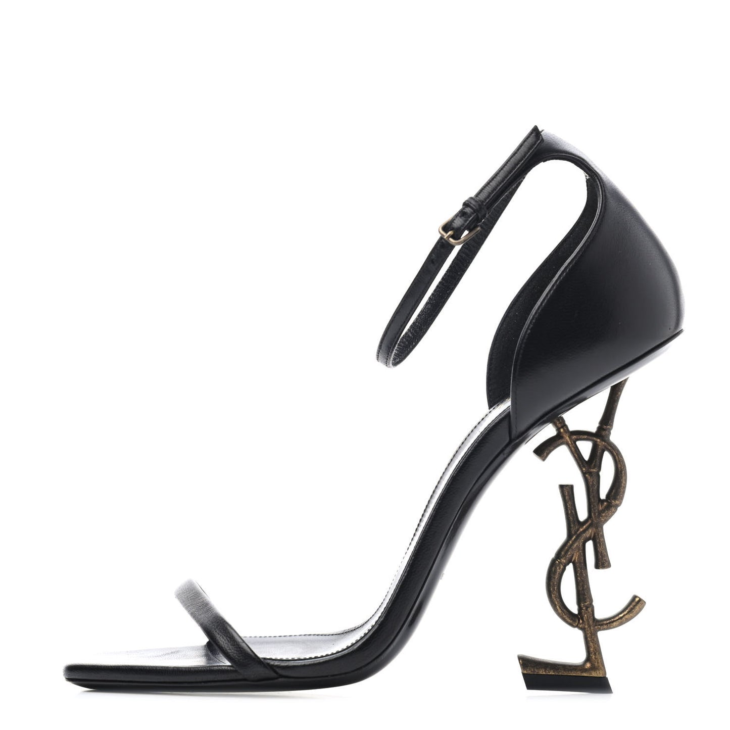 Calfskin Opyum 110 Sandals 39.5 Black