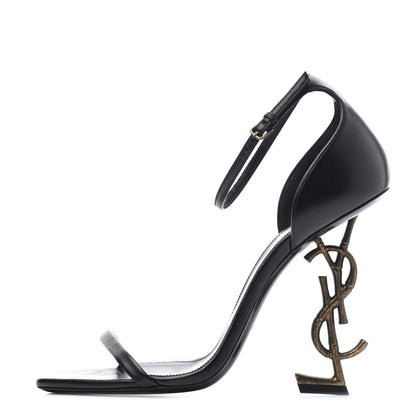 Saint Laurent Calfskin Opyum 110 Sandals 39.5 Black 1 of 4