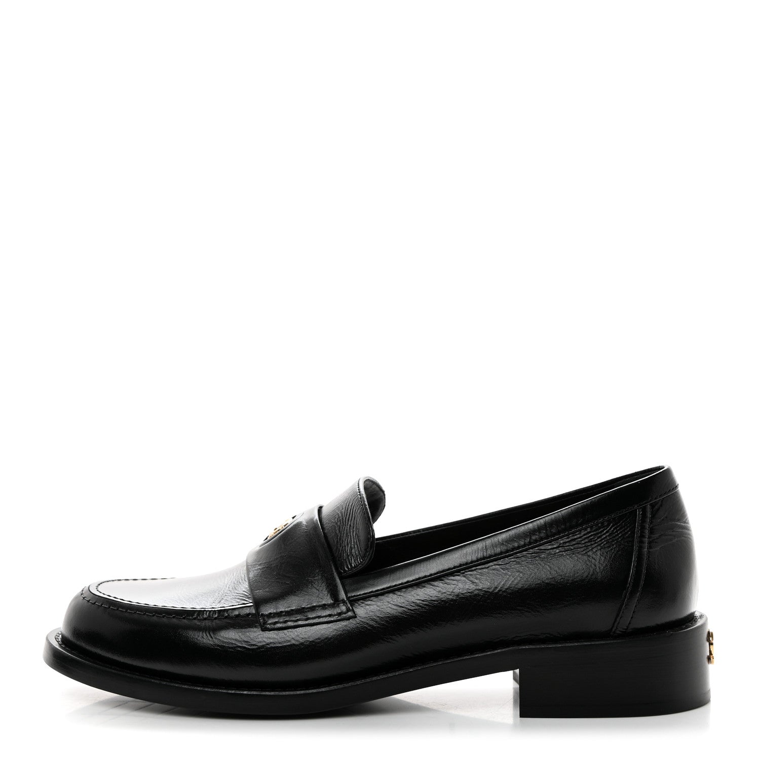 Chanel Calfskin CC Mocassins 38 Black 1 of 10