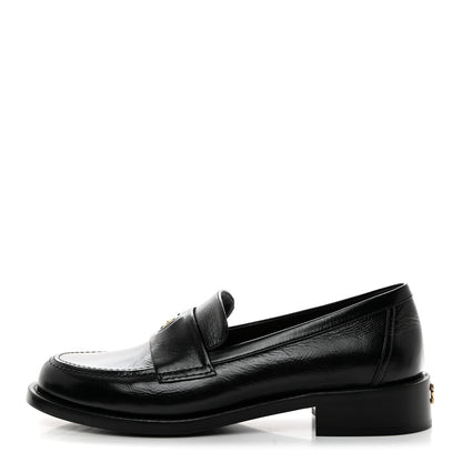 Chanel Calfskin CC Mocassins 38 Black 1 of 10