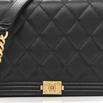 Chanel Caviar Quilted Boy Wallet On Chain WOC Black 9 of 13