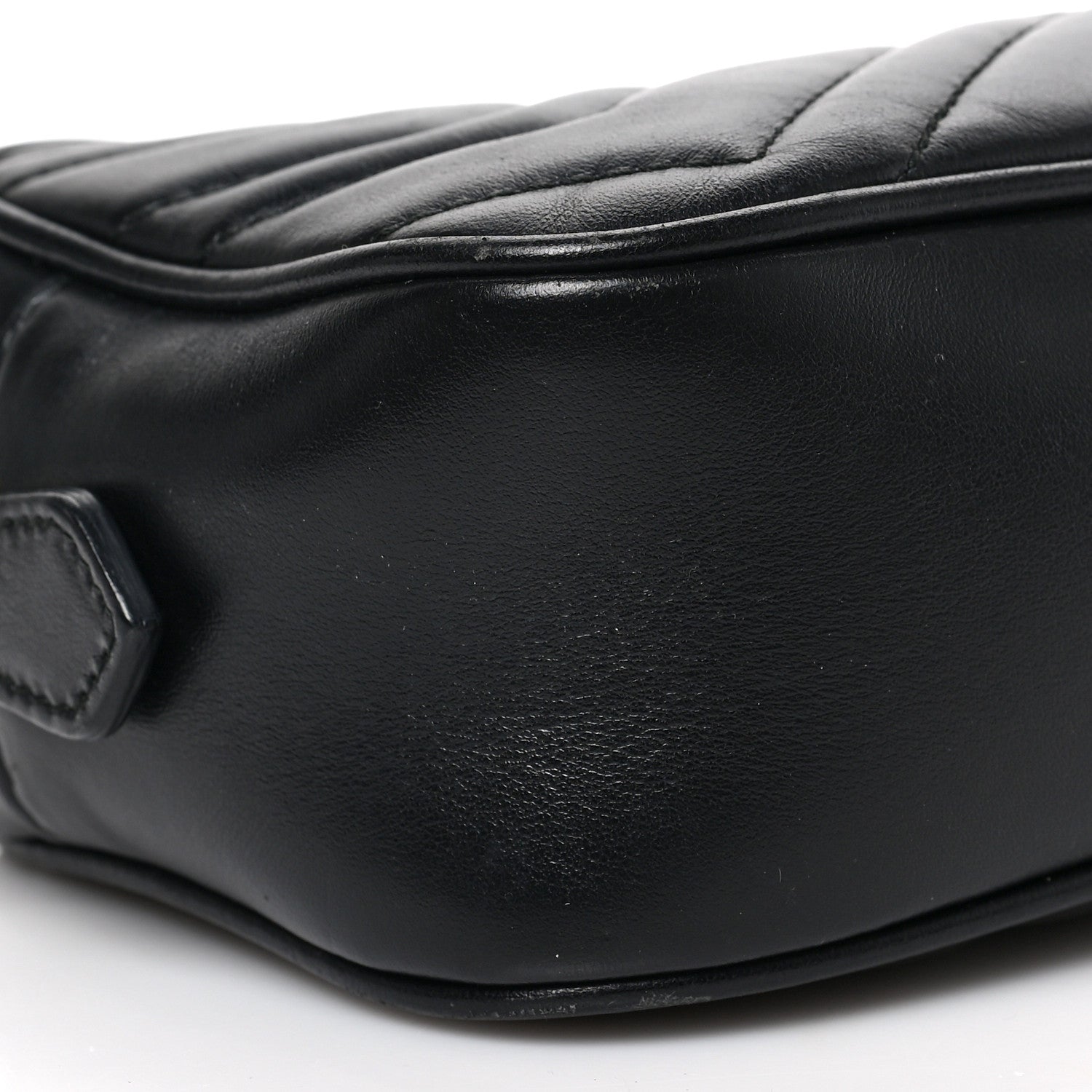 Gucci Calfskin Matelasse Mini GG Marmont Chain Shoulder Bag Black 8 of 9