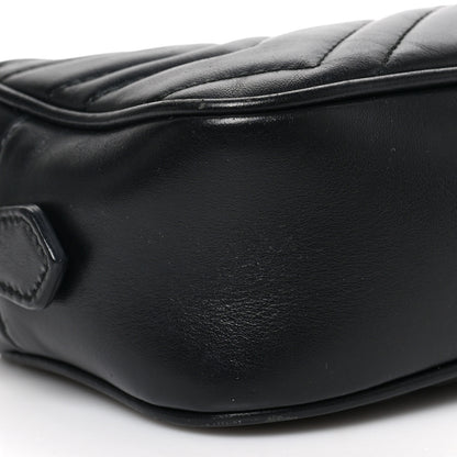 Gucci Calfskin Matelasse Mini GG Marmont Chain Shoulder Bag Black 8 of 9