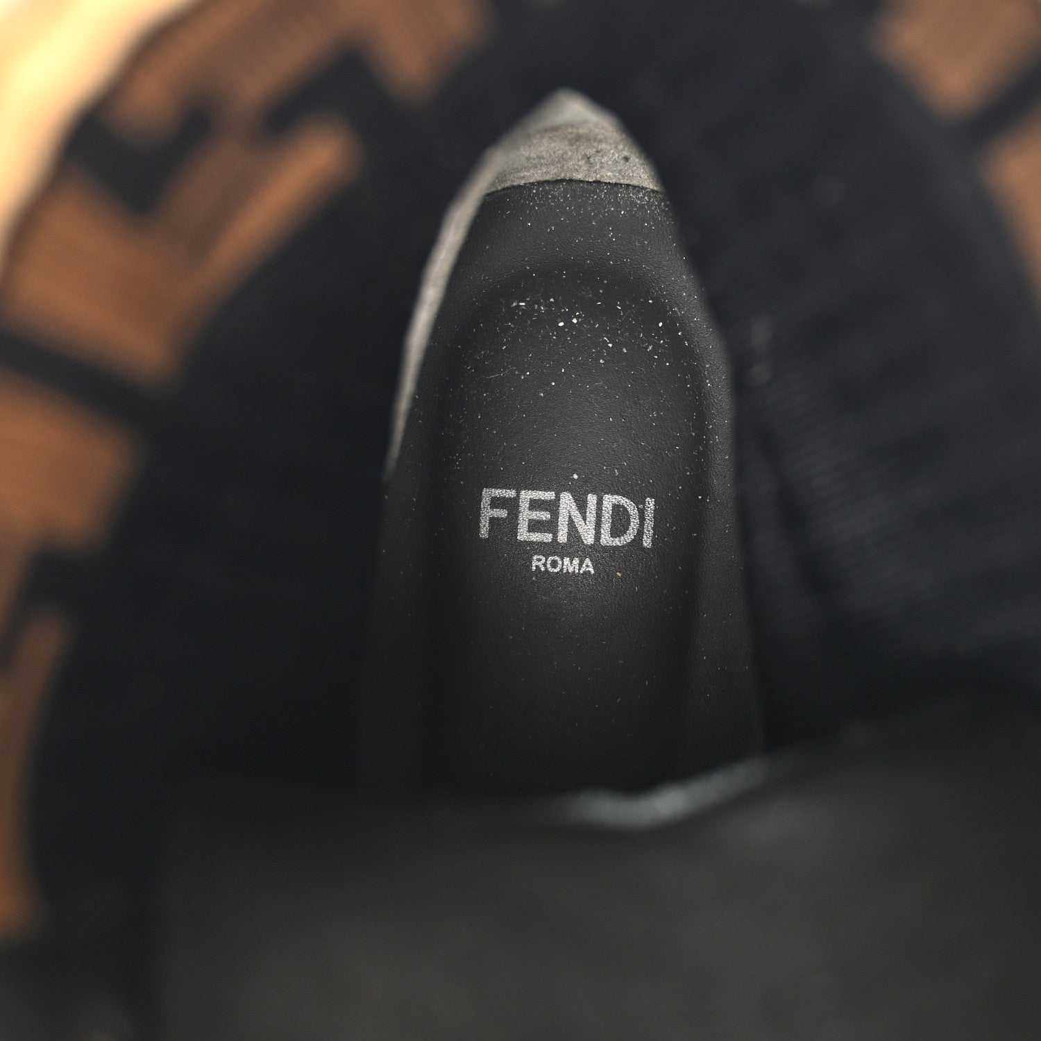 Fendi Calfskin Stretch Fabric Rockoko Biker Boots 38.5 Tobacco Black Marino 7 of 8