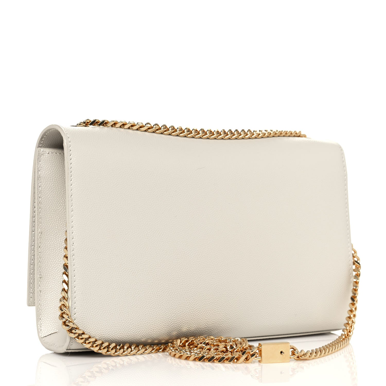 Saint Laurent Grain De Poudre Medium Classic Monogram Kate Satchel Blanc Vintage 2 of 12