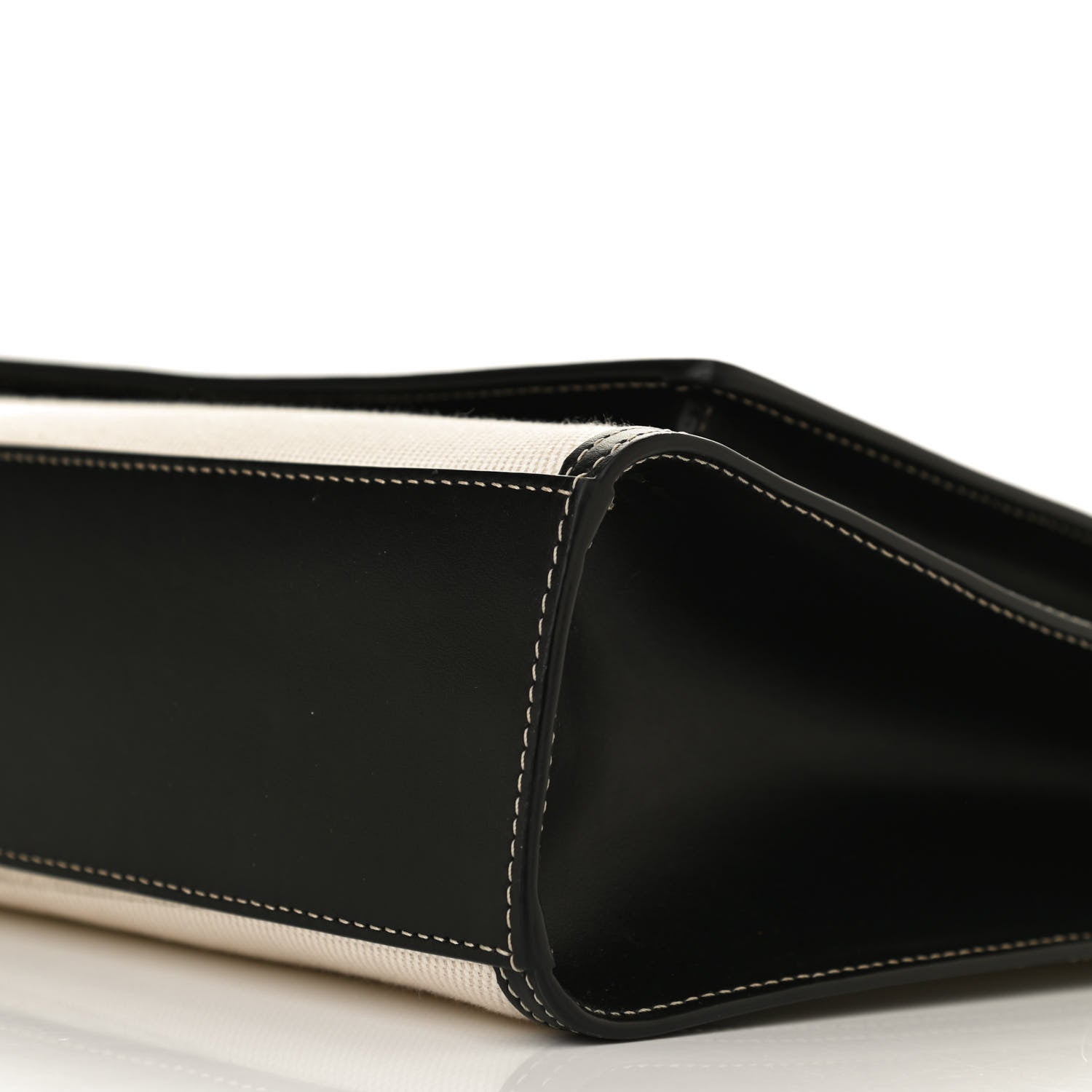 Burberry Canvas Smooth Calfskin Two Tone Medium Pocket Bag Natural Black 10 of 10