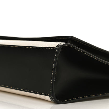 Burberry Canvas Smooth Calfskin Two Tone Medium Pocket Bag Natural Black 10 of 10