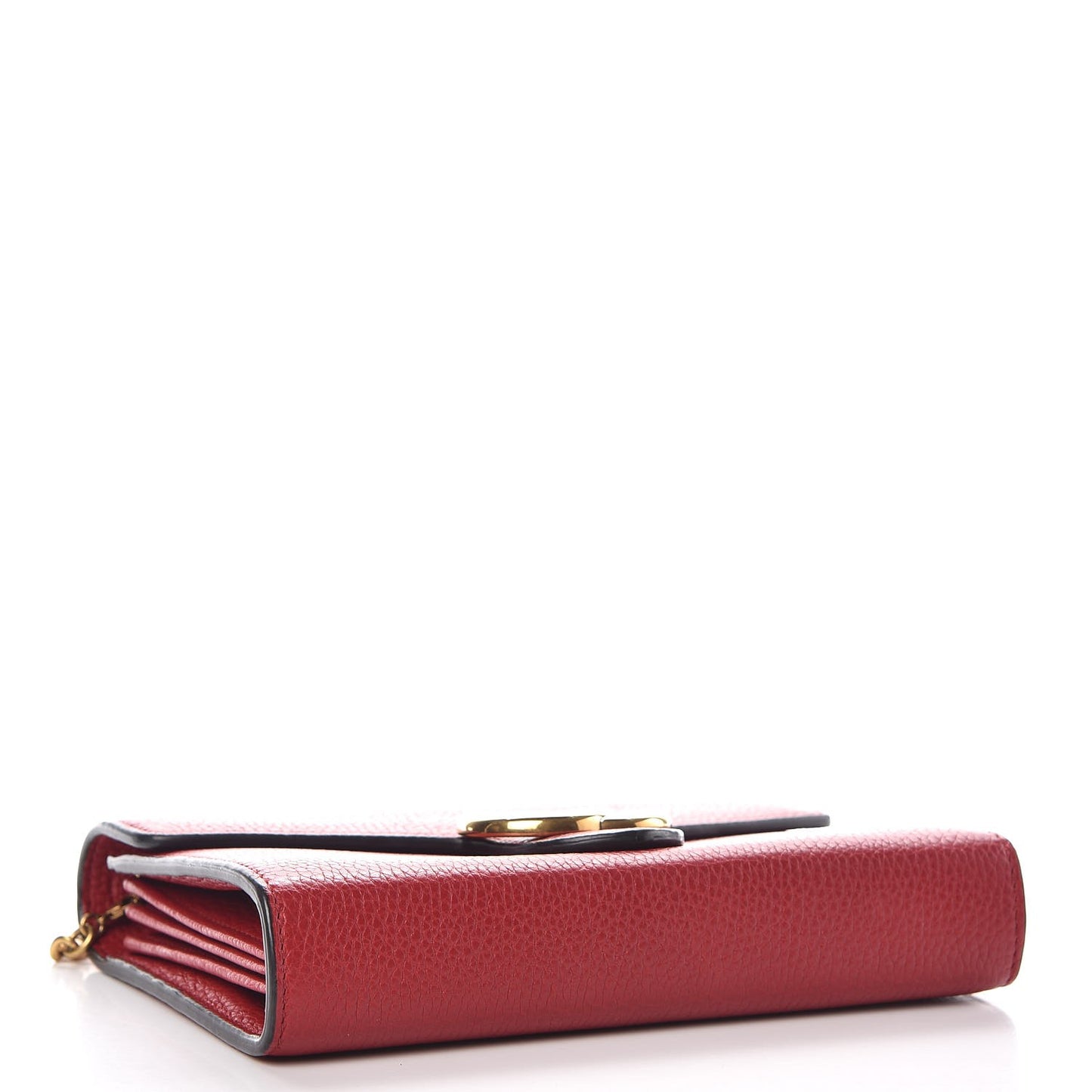 Calfskin GG Marmont Chain Wallet Vulcanic Red