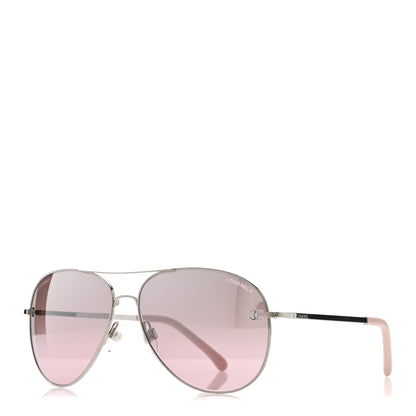 Chanel Metal Aviator CC Sunglasses 4189-T-Q Pink 1 of 9