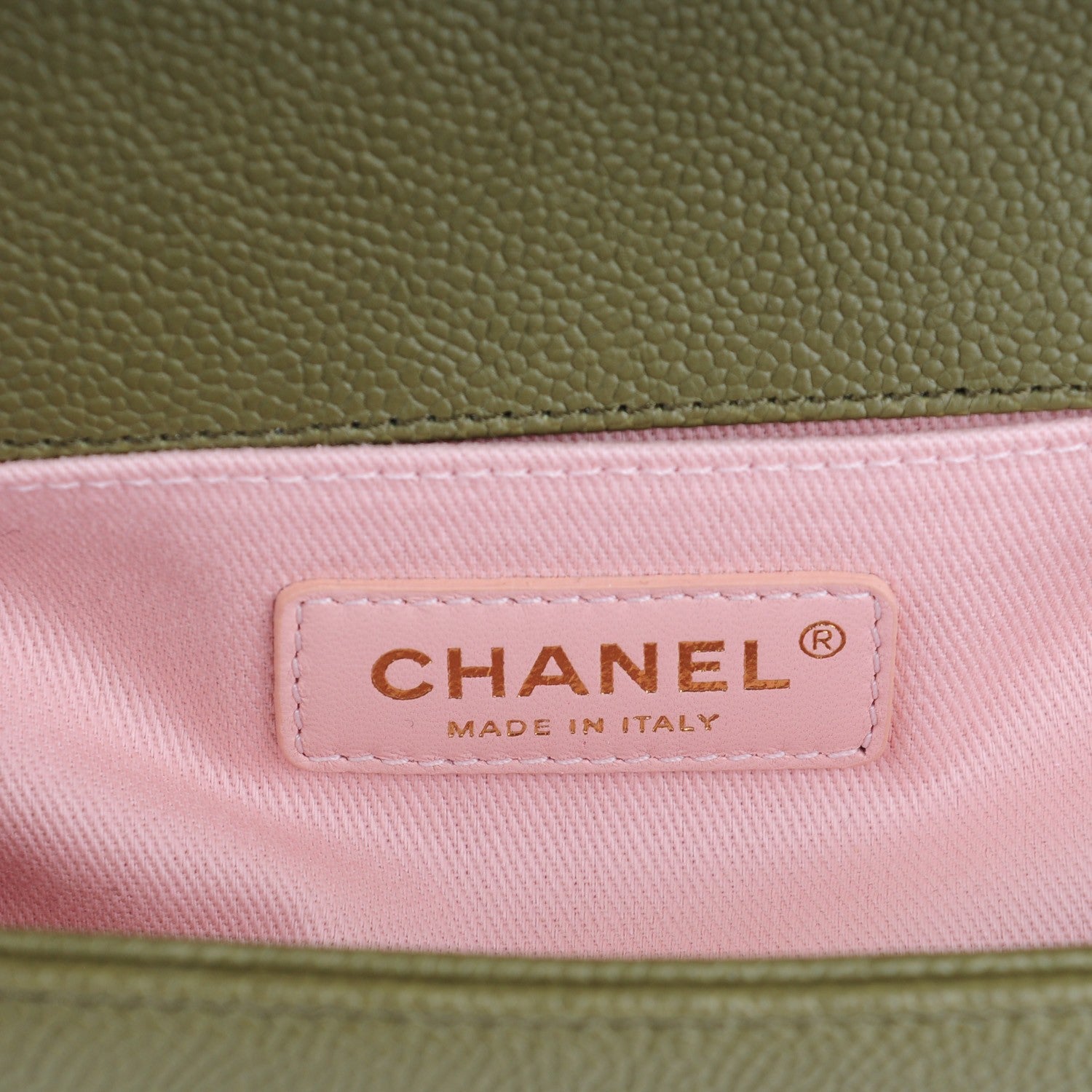 Chanel Caviar Quilted Medium Boy Flap Khaki 7 of 8