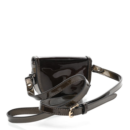 Burberry Patent Calfskin Georgie Mini Crossbody Bag Dark Nickel 2 of 8