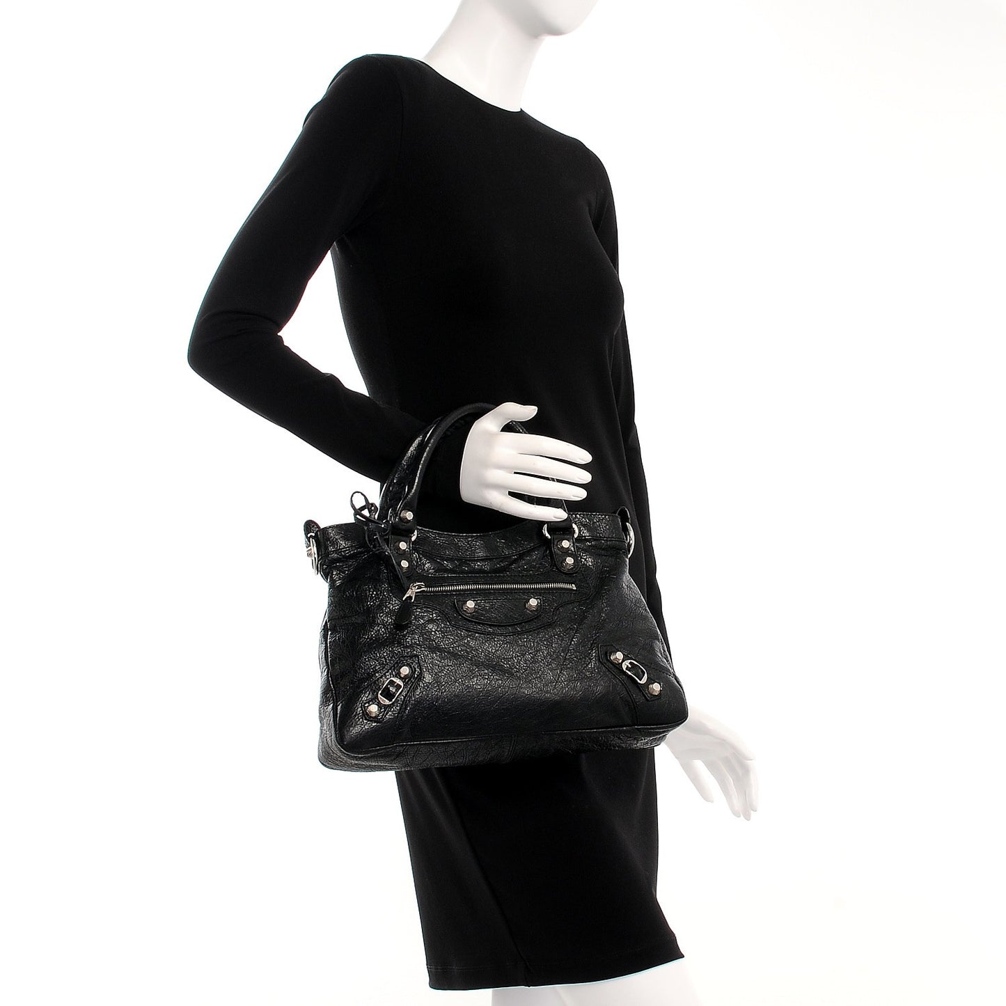 Agneau Giant 12 Silver Hardware Town Black