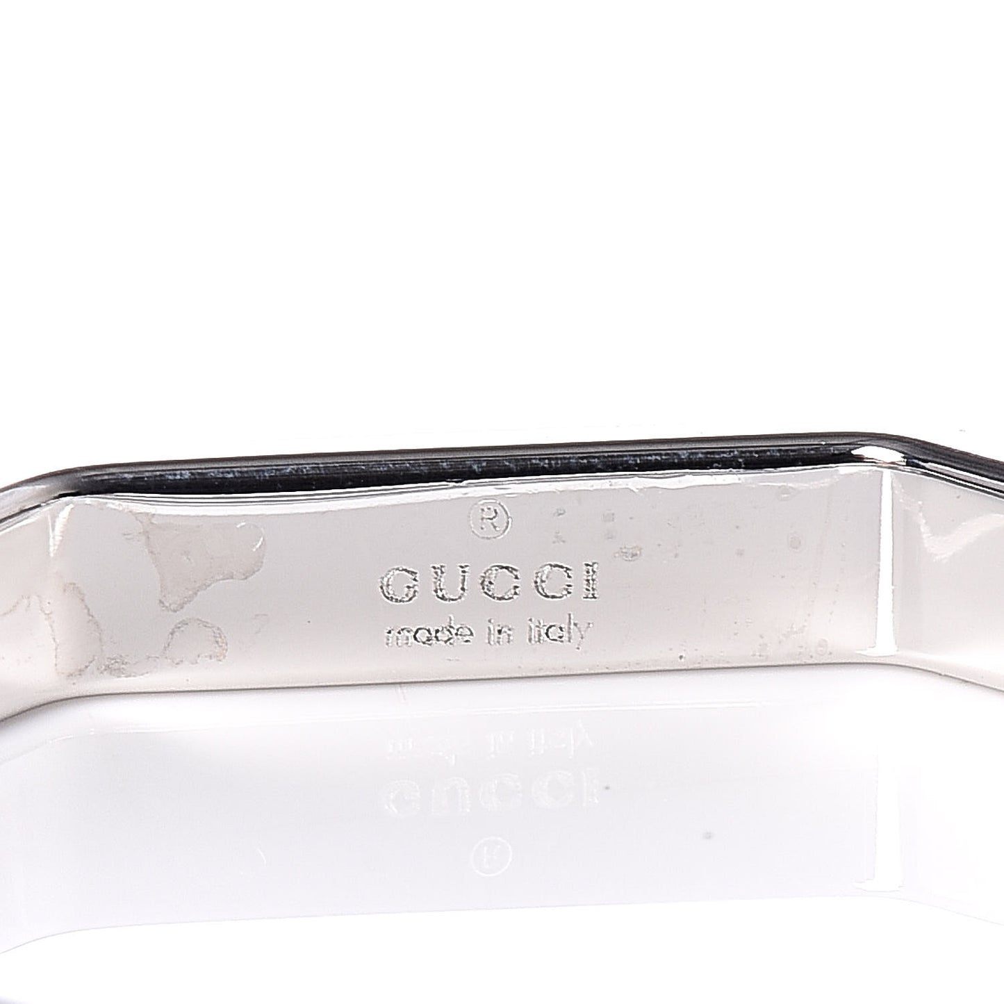 18K White Gold Octagon Band Ring 52 6
