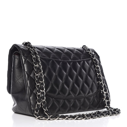 Chanel Lambskin Quilted Jumbo Double Flap Black 3 of 13