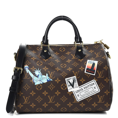 Louis Vuitton Monogram My World Tour Speedy Bandouliere 30 Black 1 of 8