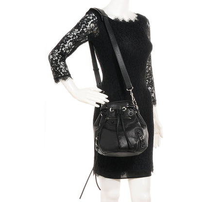 Balenciaga Matte Goatskin Rubber Covered Classic Hardware Mini Pompon Black 2 of 9