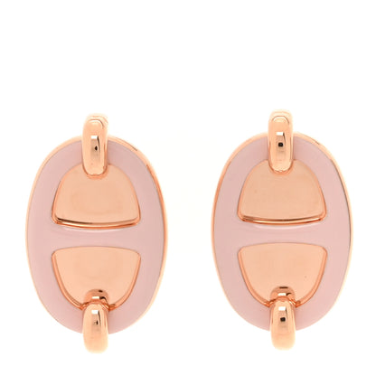 Hermes Enamel Mini Maillon Earrings Rose Candeur 1 of 5