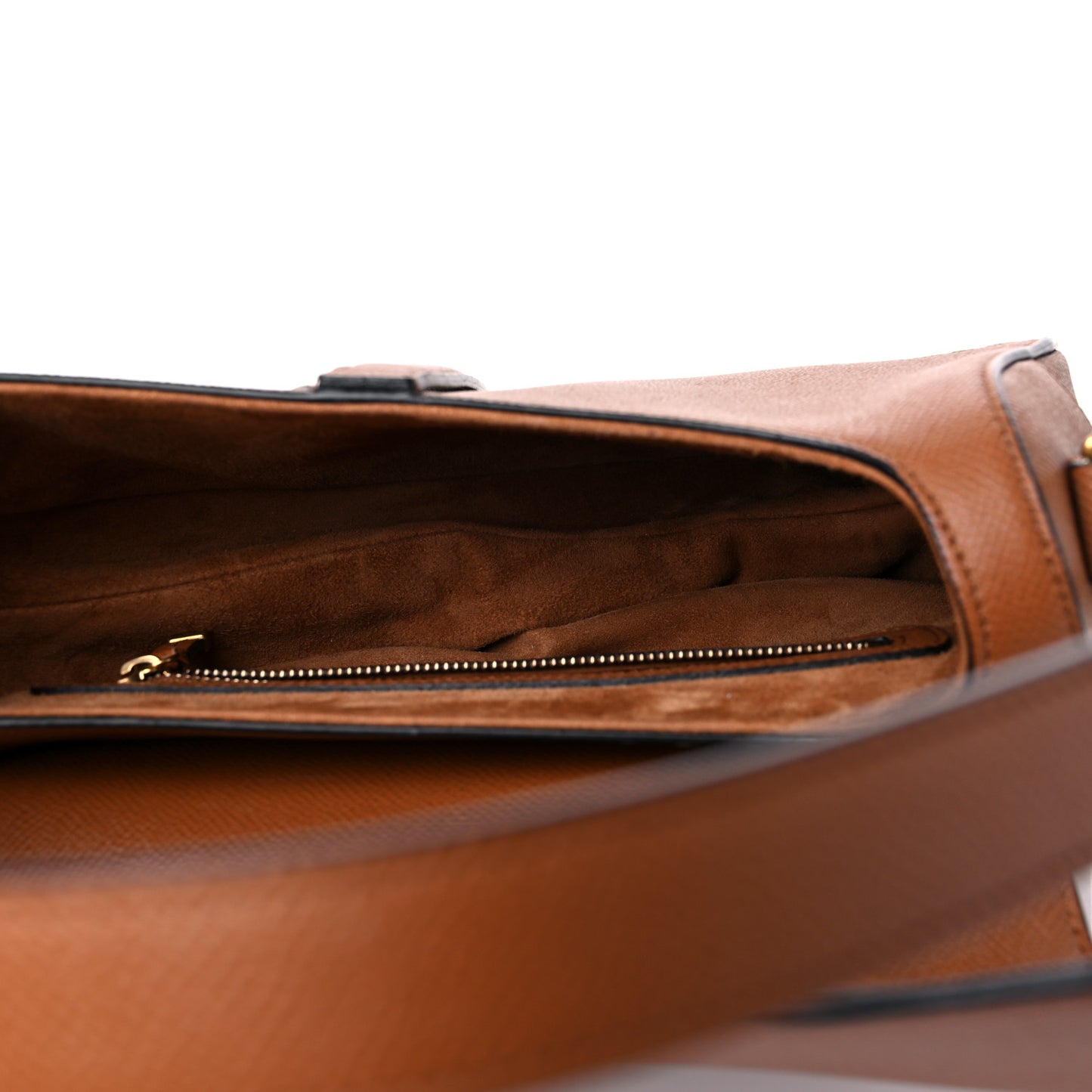 Grained Calfskin Saddle Bag Camello