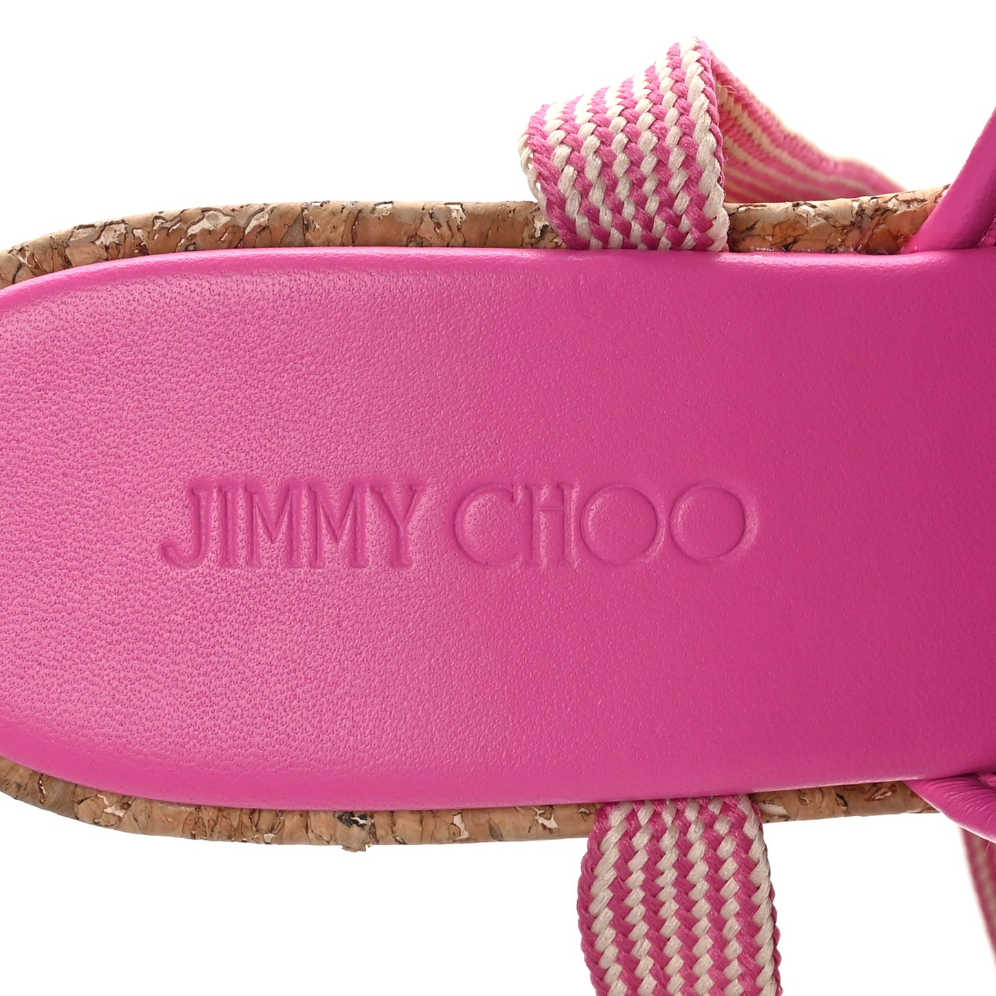 Raffia Embroidered Gal 130 Wedge Sandals 40 Fuchsia