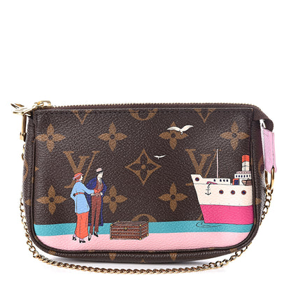 Louis Vuitton Monogram 2016 Christmas Animation Mini Pochette Accessories Rose Ballerine 1 of 6