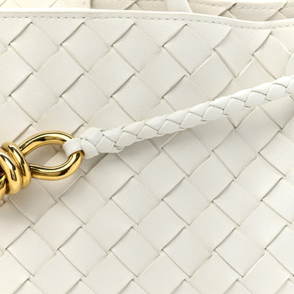 Bottega Veneta Nappa Intrecciato Small East West Andiamo Shoulder Bag White 8 of 15