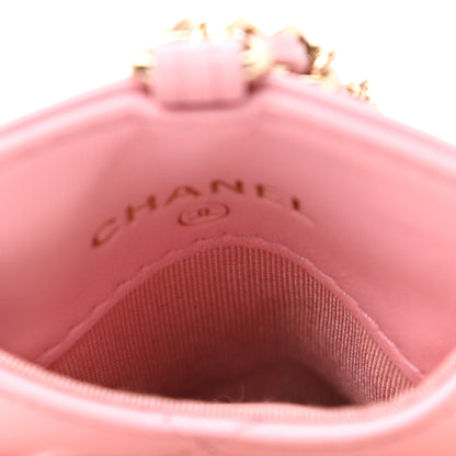 Chanel Lambskin Quilted Chanel Card Holder On Chain Pink 5 of 8