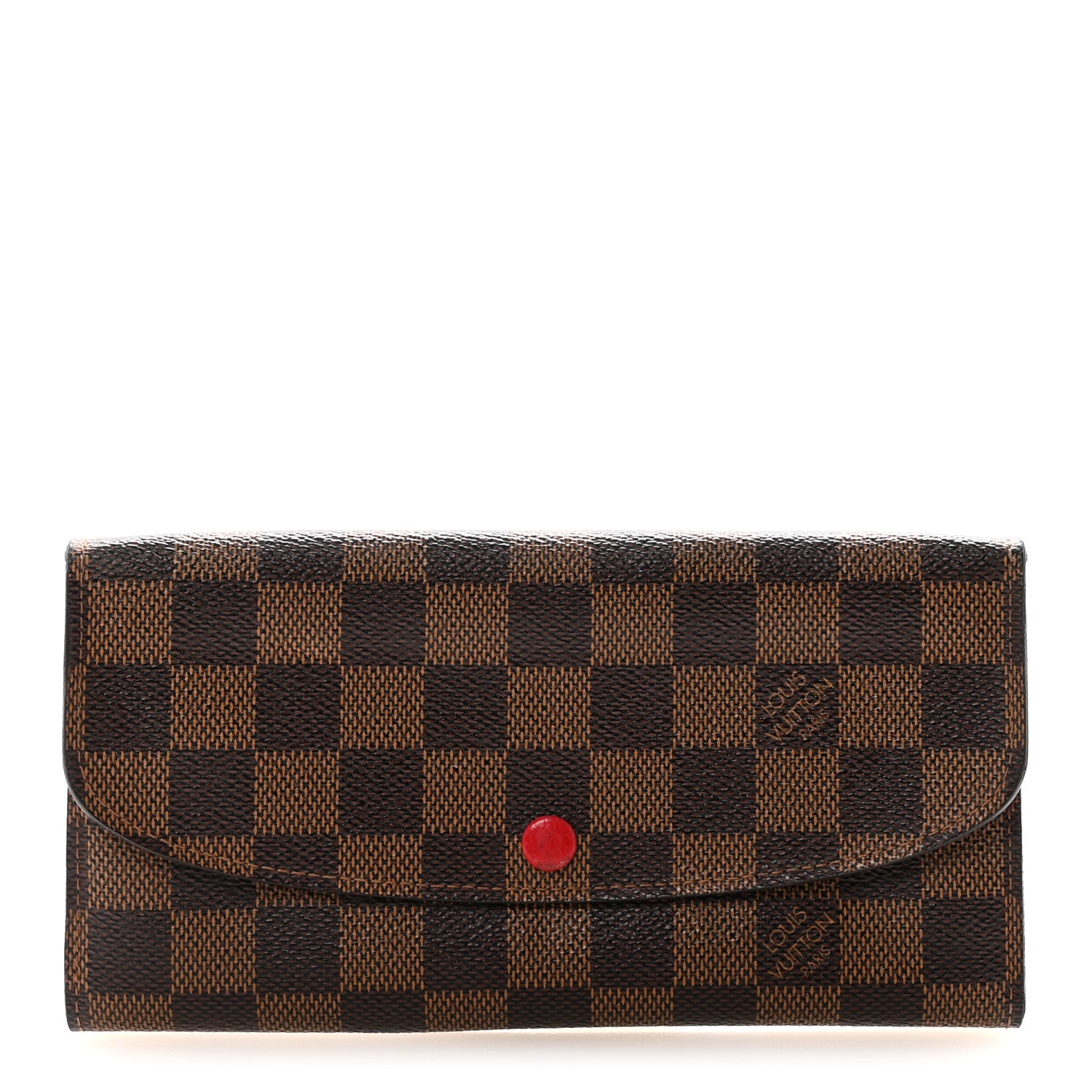 Louis Vuitton Damier Ebene Emilie Wallet Red 1 of 6