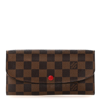 Louis Vuitton Damier Ebene Emilie Wallet Red 1 of 6